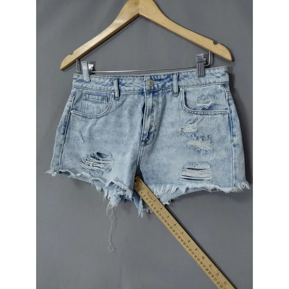PACSUN LOS ANGELES High Rise Short Denim Shorts Blue Size 28